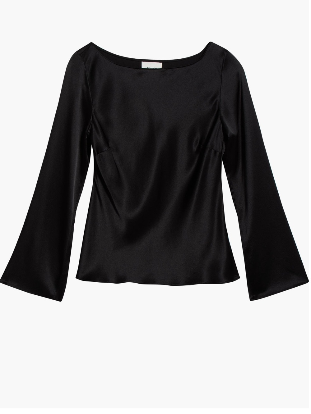 Reformation Black Marlow Silk Top
